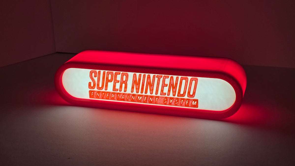 SNES SUPER NINTENDO - Retro Gaming Lighted Sign