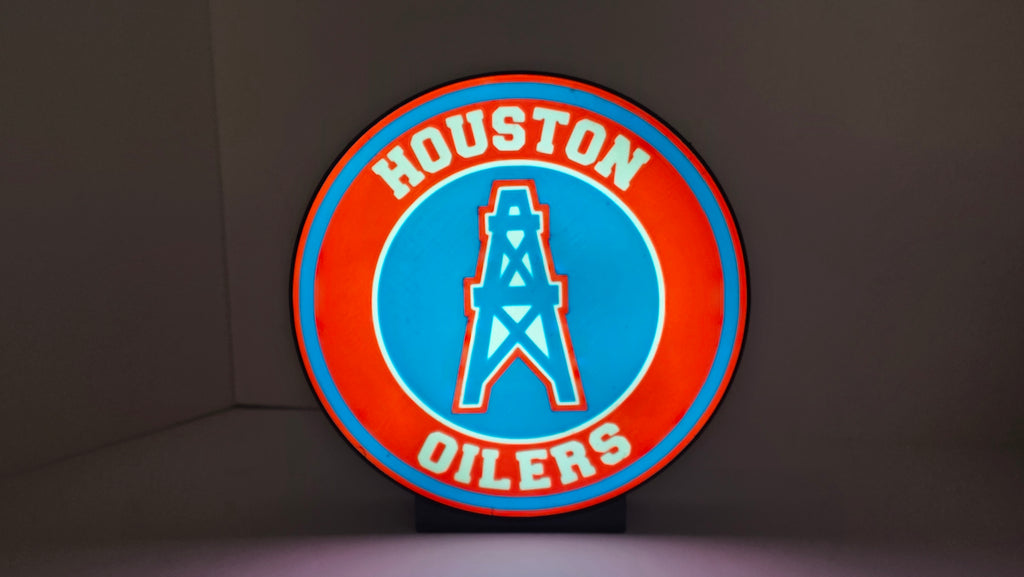 HOUSTON OILERS - Retro logo Lighted Sign