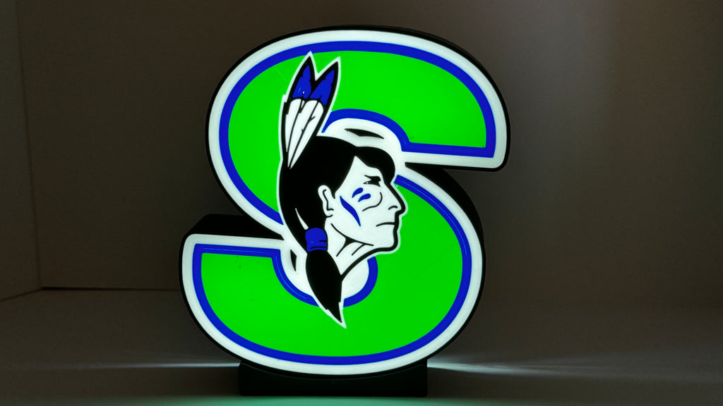 SPRINGFIELD INDIANS - Retro logo Lighted Sign