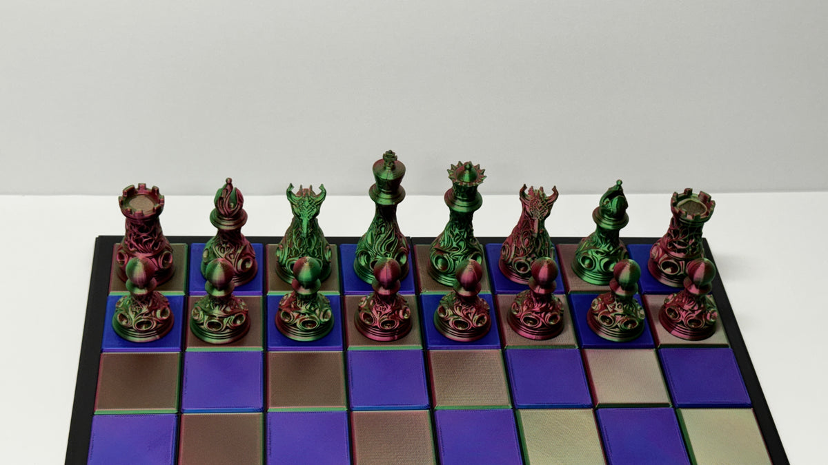 DRAGON ART: Custom 3D Printed Chess Set