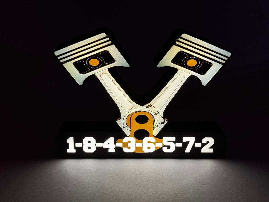 V8 Engine Firing Order - Lighted Sign