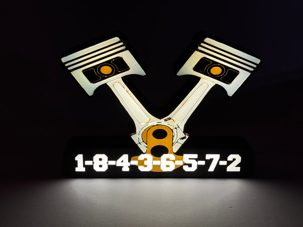 V8 Engine Firing Order - Lighted Sign