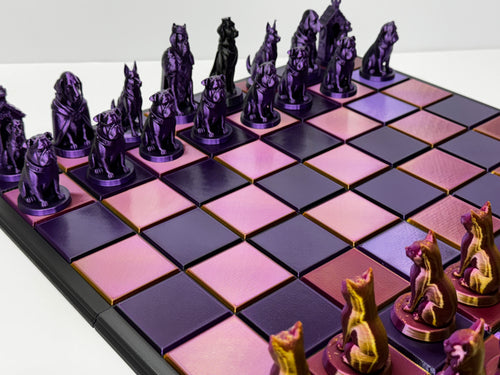 CATS vs DOGS CHESS: *Custom Colors* 3D Printed Chess Set