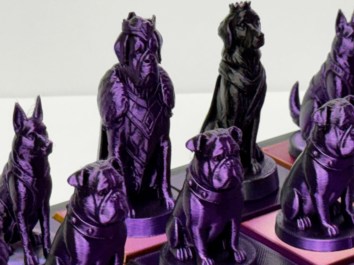 CATS vs DOGS CHESS: *Custom Colors* 3D Printed Chess Set