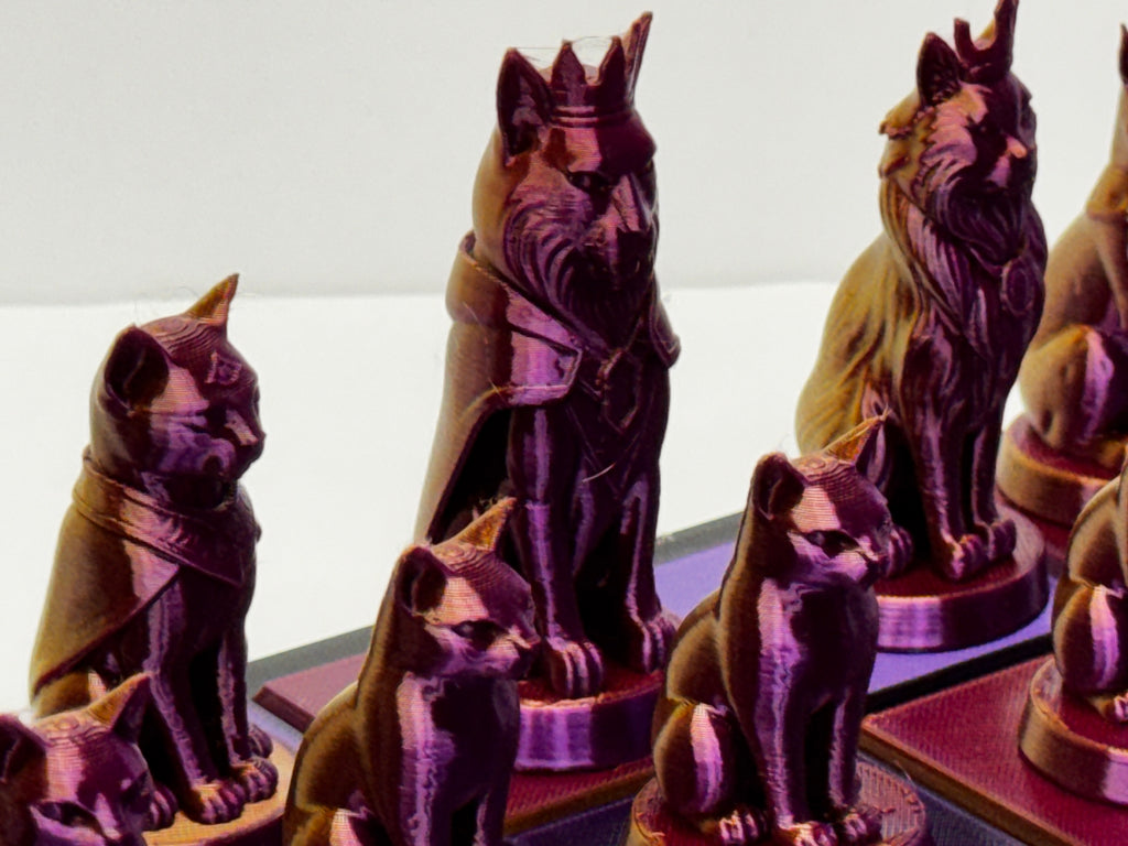 CATS vs DOGS CHESS: *Custom Colors* 3D Printed Chess Set