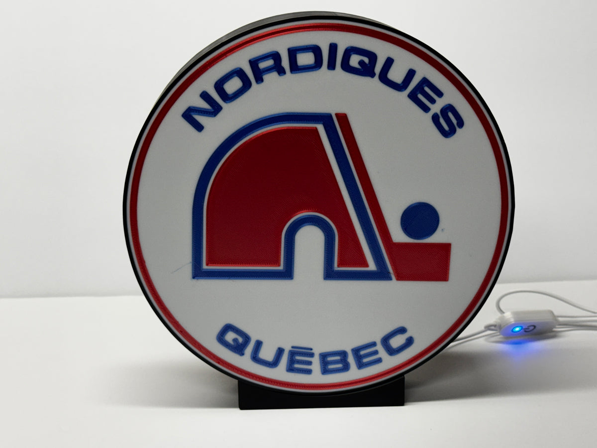QUEBEC NORDIQUES - Retro Logo Lighted Sign