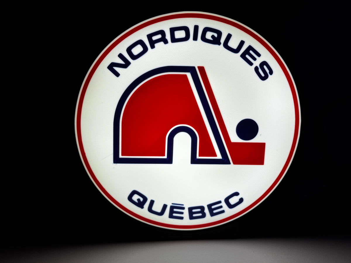 QUEBEC NORDIQUES - Retro Logo Lighted Sign
