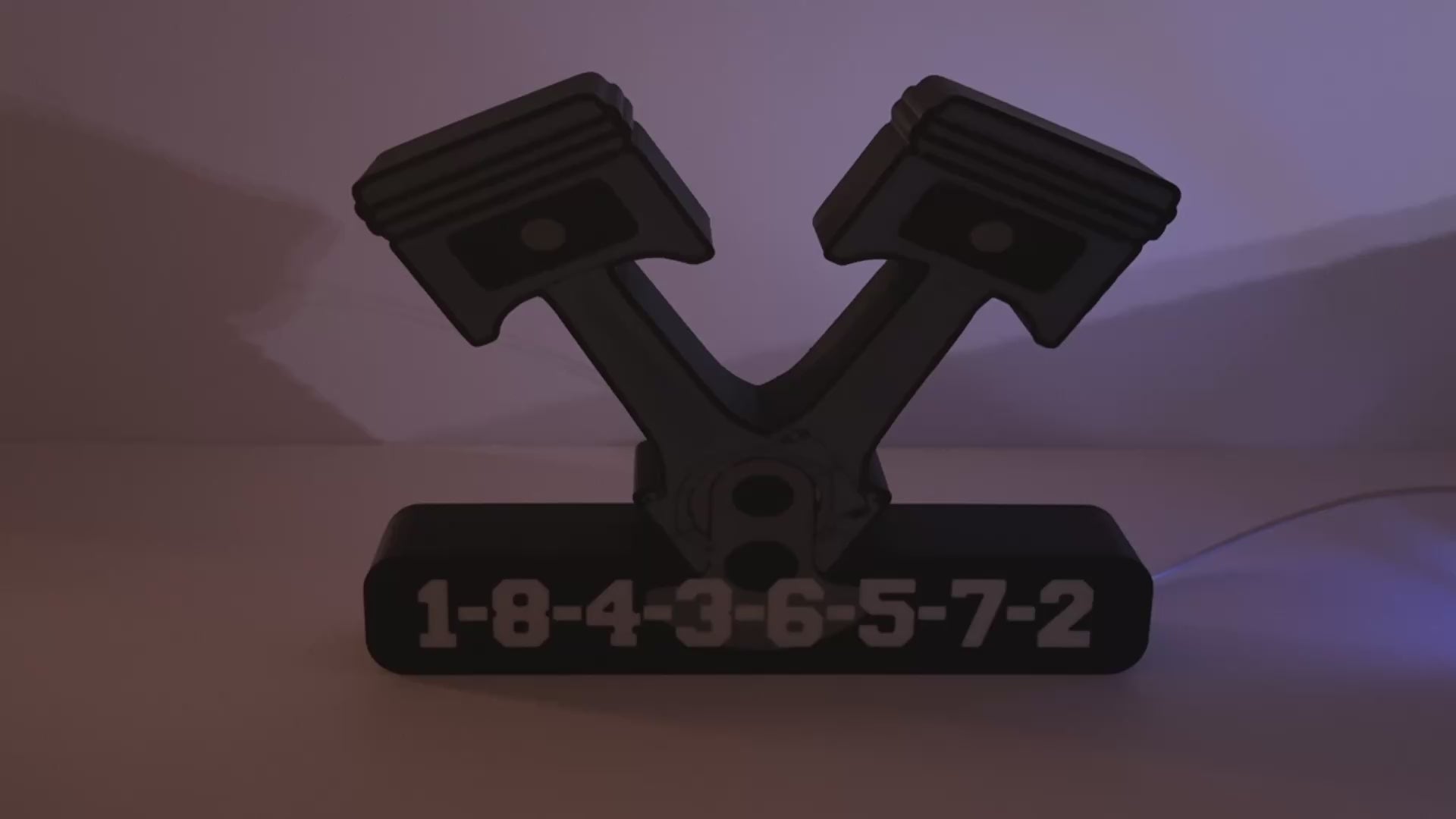 V8 Engine Firing Order - Lighted Sign