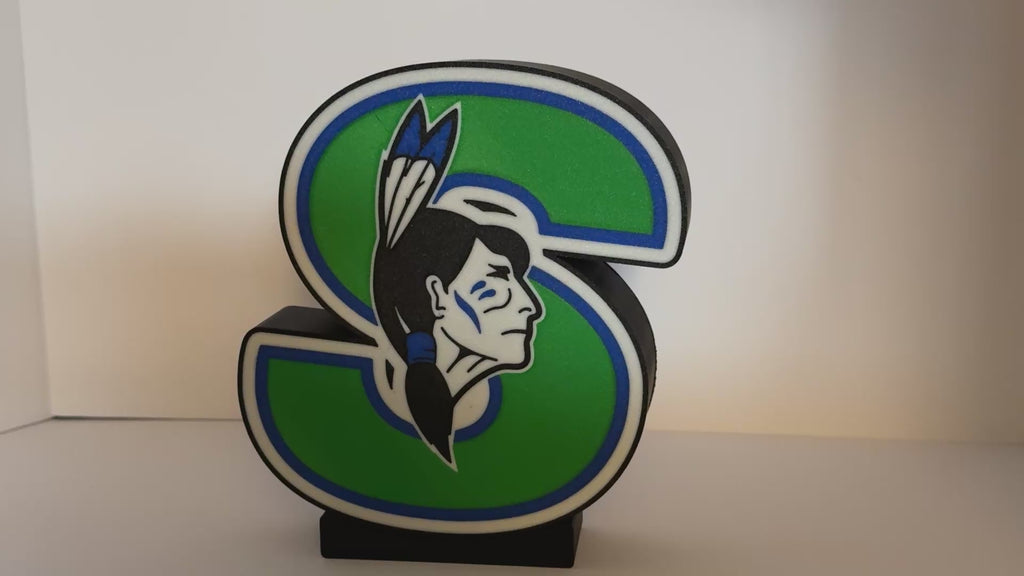 SPRINGFIELD INDIANS - Retro logo Lighted Sign