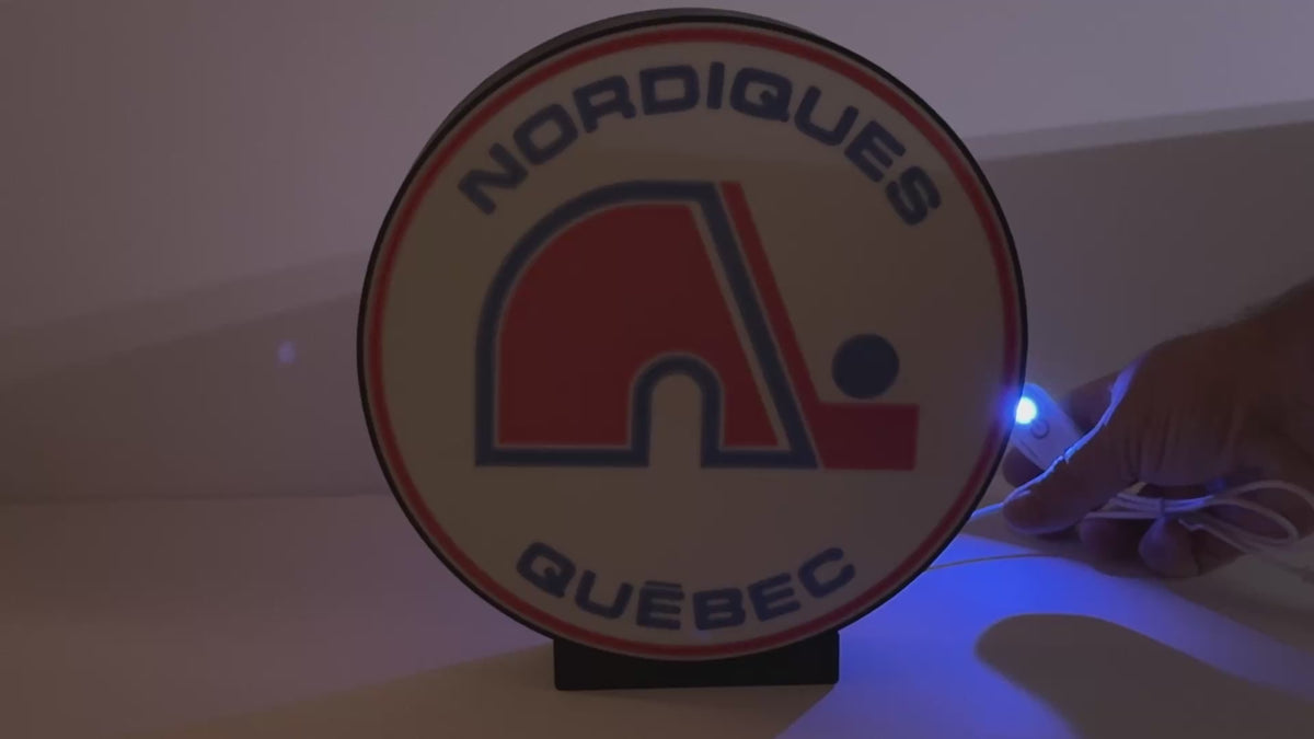 QUEBEC NORDIQUES - Retro Logo Lighted Sign